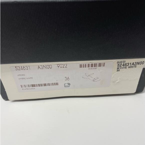 Gucci Marmont Interlocking GG Leather Ankle Strap Flat Sandals White Gold EU 36 - Picture 13 of 14